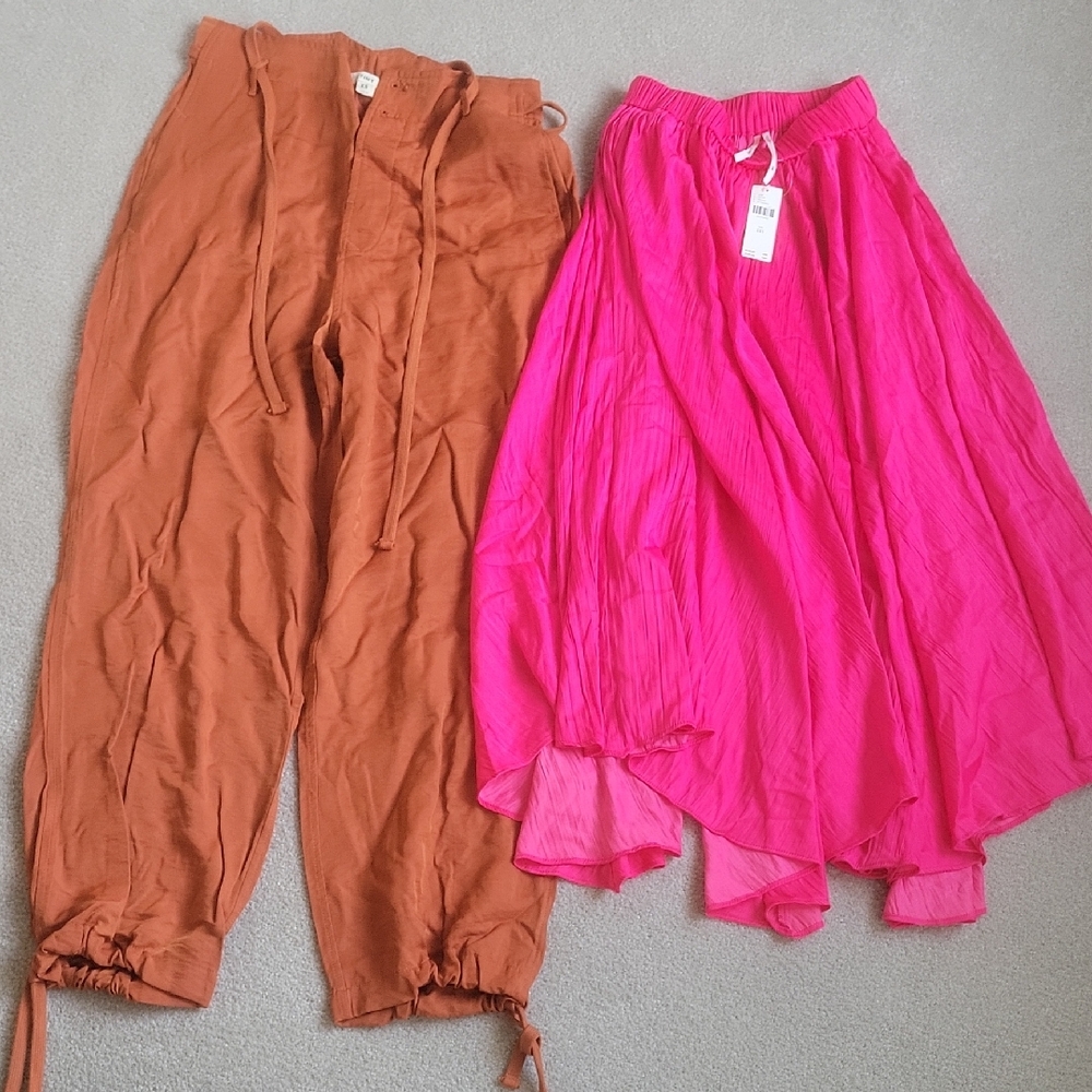 Anthropologie Pink and Brown Joggers